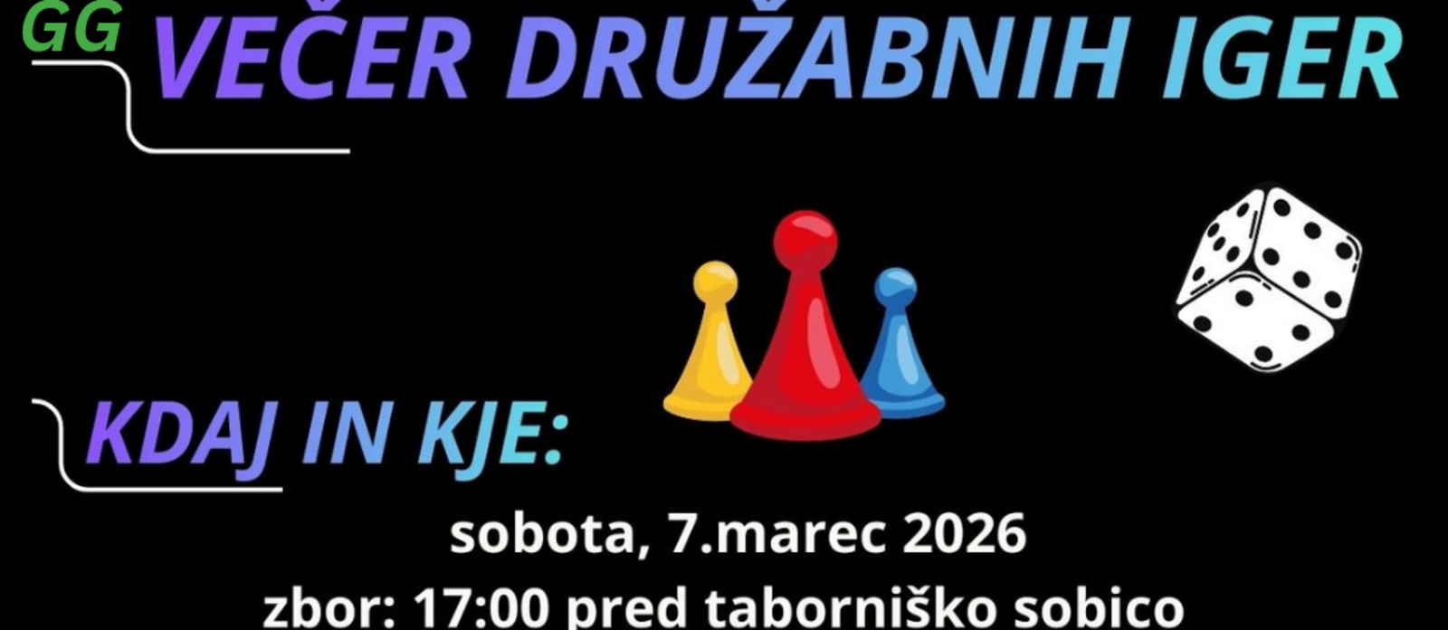GG večer družabnih iger 